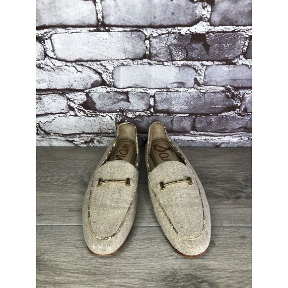 Sam Edelman Lior Beige Leather Horsebit Almond Toe Slip On Flats Women Sz 7M US - Picture 2 of 16